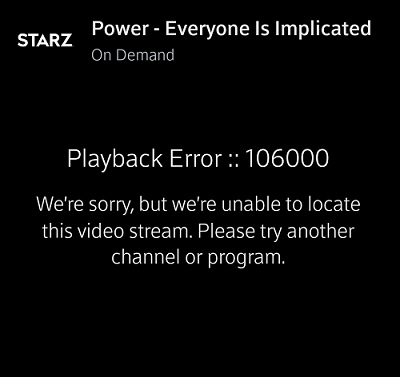 starz play playback error
