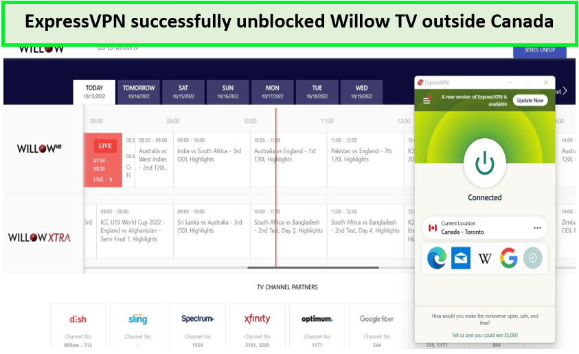 ExpressVPN-successfully-unblocked-Willow-TV-outside-Canada