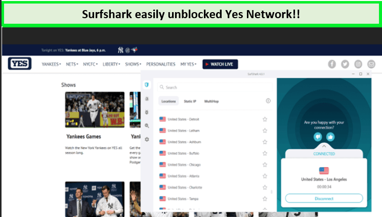 Screenshot-of-Yes-Network-unblocked-with-surfshark-in-uk