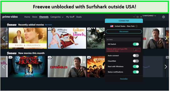 Access-Freevee-outside-US-via-surfshark
