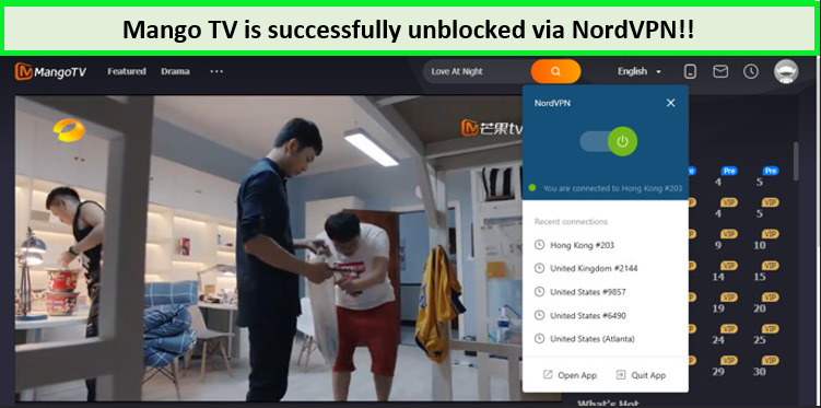 Screenshot-of-mango-tv-unblocked-with-nordVPN