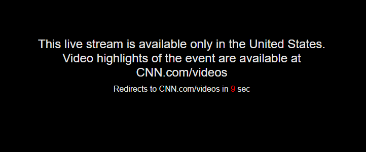 CNN GO Error Live stream is available only in the United States 