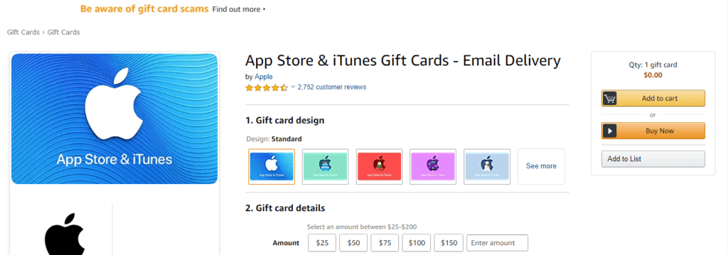 Amazon Apple Gift Card in-Singapore