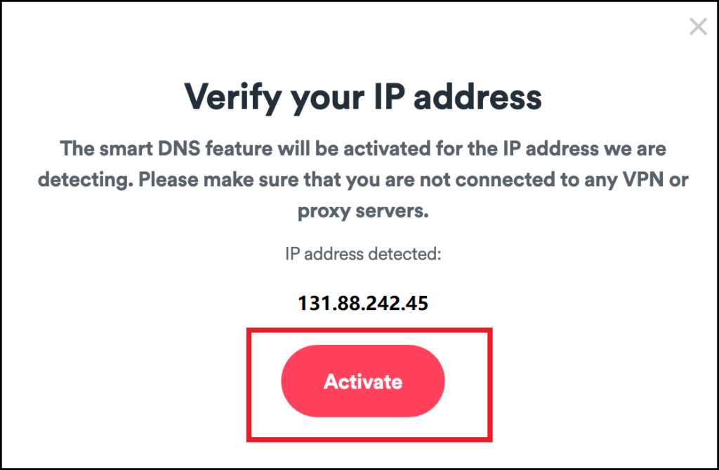 Verify your IP address screenshot