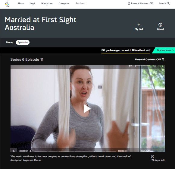 Married at First Sight channel 4 working with VPN