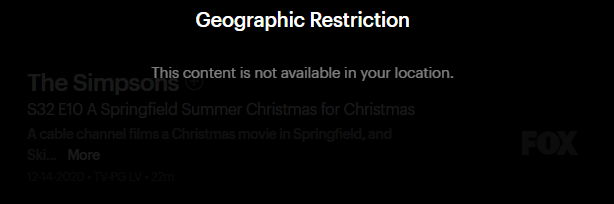 Simpsons on fox geo restriction
