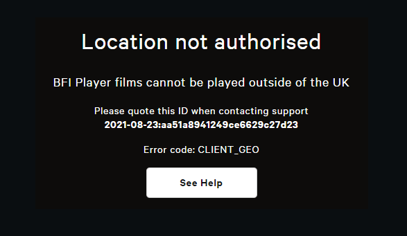 BFI Player error