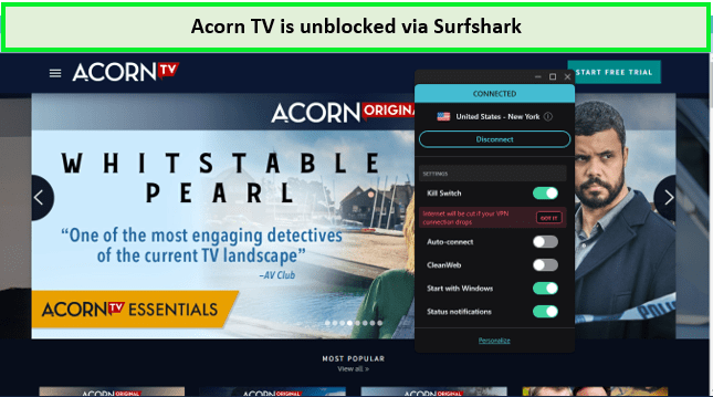 AcornTV-unblocked-via-surfshark-in-South Korea
