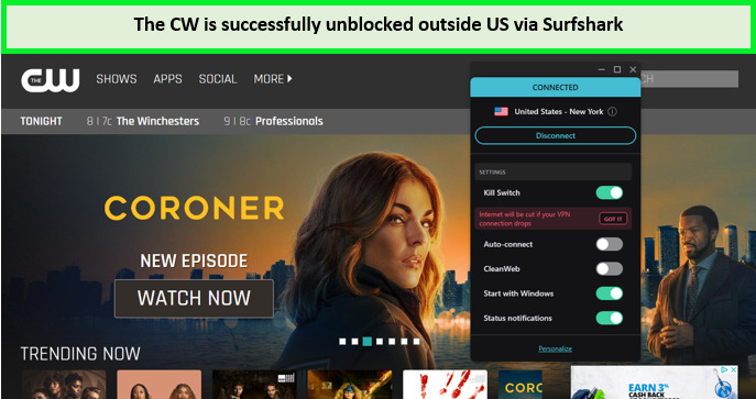 CW-unblocked-via-surfshark-outside-USA