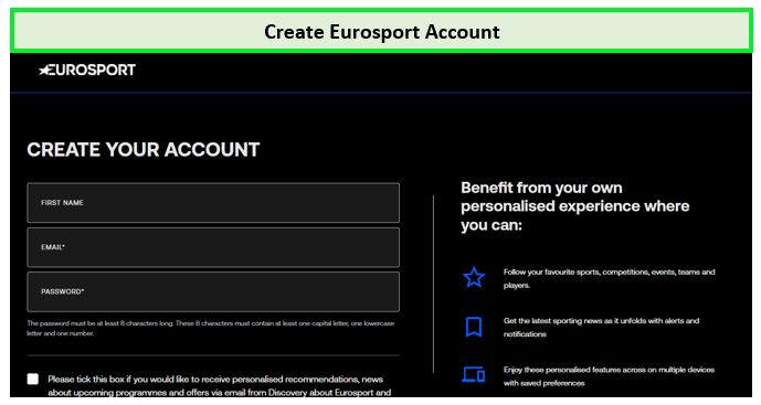 Create Eurosport account