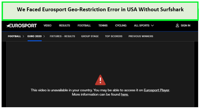 Eurosport-Geo-block-Error-before-connecting-to-Surfshark-in-Spain