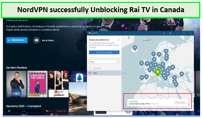 NordVPN-unblocked-italian-rai-tv-in-canada