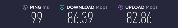 NordVPN Speed Test Results for My Son on Amazon Prime from Outside USA