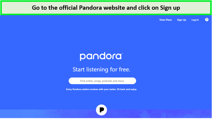 click-sign-up-on-pandora-in-Germany