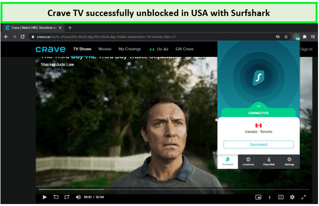crave-tv-unblocked-with-Expressvpn-in-US