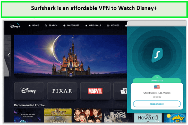 An-image-of-SurfsharkVPN-successfully-unblocking-Disney-Plus-in-India