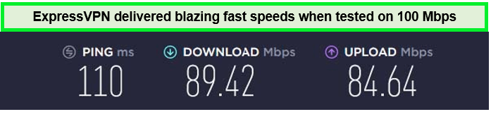 ExpressVPN Speed Testing Results to watch Bloomberg in NZ