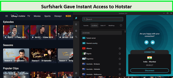 Surfshark - Pocket-Friendly VPN to Stream Koffee with Karan Season 7 on Hotstar in USA