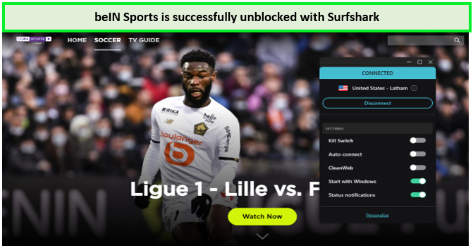  bein sports unblocked with surfshark