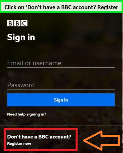 click-on-dont-have-a-account-when-accessing-BBC-iPlayer-canada