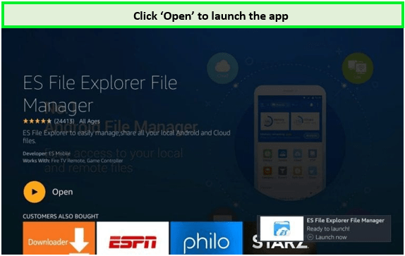 Click open to launch the app