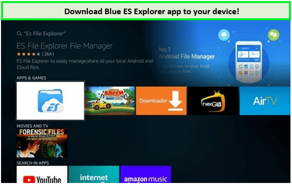 download blue ES explorer to your device