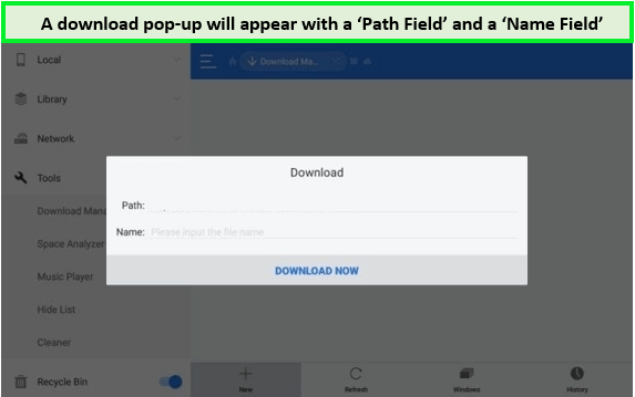 download pop with name field