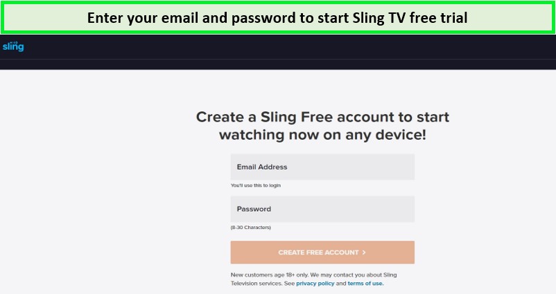 Enter-credentials-for-free-trial-of-Sling-TV-in-Italy