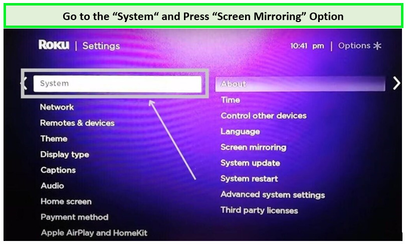 Go-to-the-“System“-and-Press-“Screen Mirroring”-Option-in-Germany