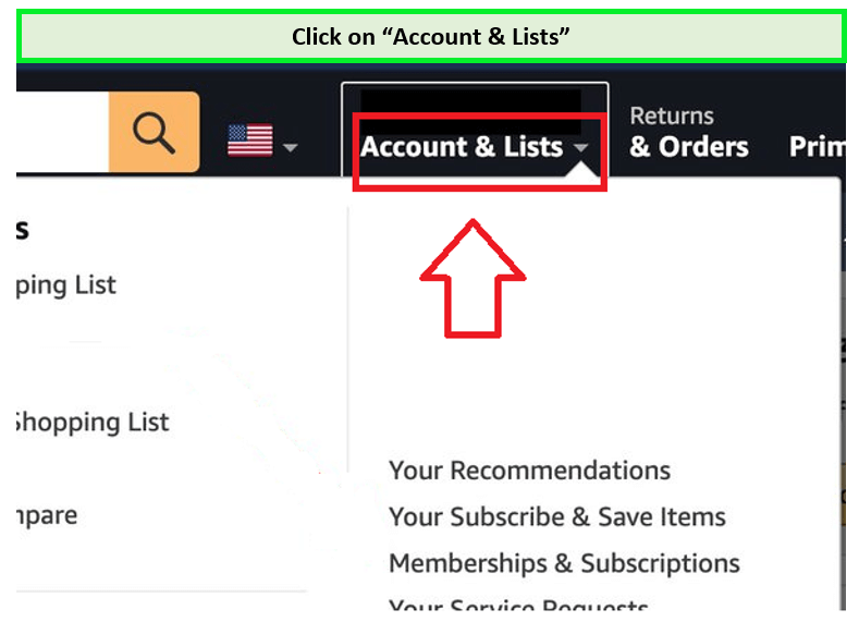 click-on-account-and-list