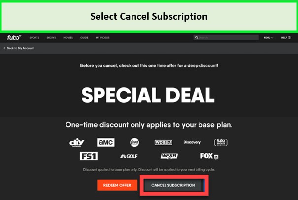 select-cancel-subscription-of-fuboTV-in-canada