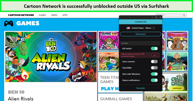 Cartoon-Network-outside-USA-unblocked-with-Surfshark