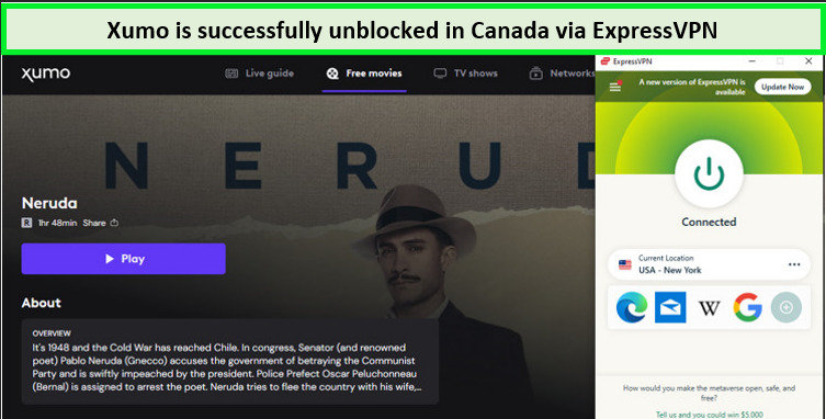 Screenshot-of-XUMO-unblocked-in-Canada-with-ExpressVPN