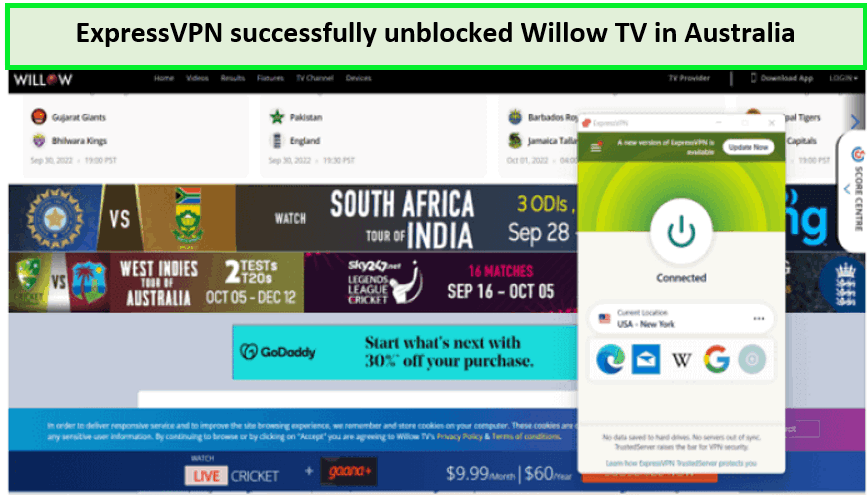 ExpressVPN-successfully-unblocked-Willow-TV-in-Australia