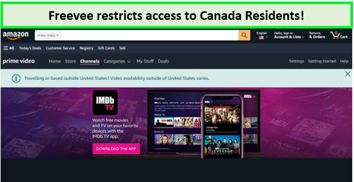 Geo-restriction-error-screen-shot-of-Freevee-in-Canada