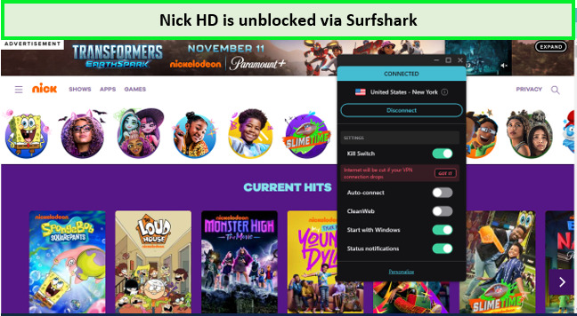 Nick-hd-unblocked-via-surfshark-in-Canada