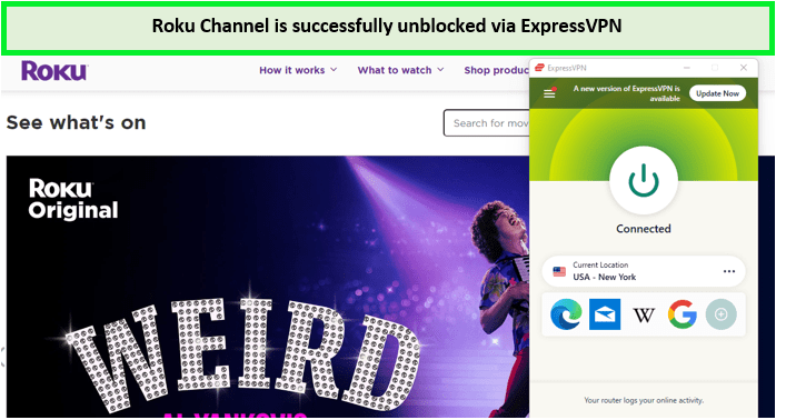 Roku-channel-unblocked-via-ExpressVPN-in-Italy