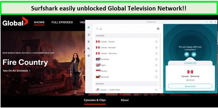 Screenshot-of-Global-TV-unblocked-with-surfshark-in-UK