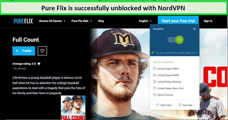 pure-flix-unblocking-image-with-nordVPN-in-uk