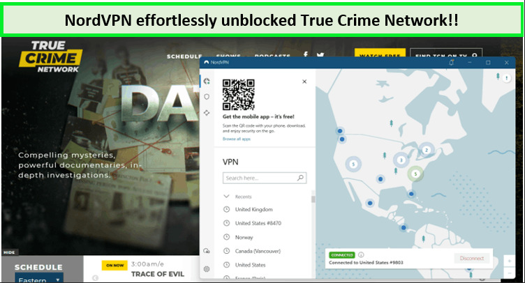 Screenshot-of-true-crime-network-unblocked-with-NordVPN-in-South Korea