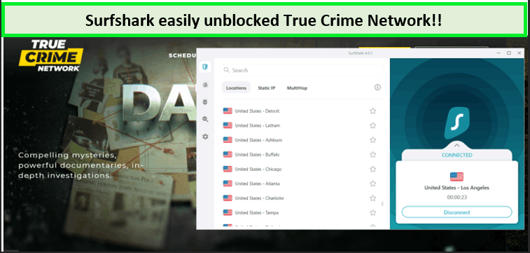 Screenshot-of-true-crime-network-unblocked-with-Surfshark-in-South Korea