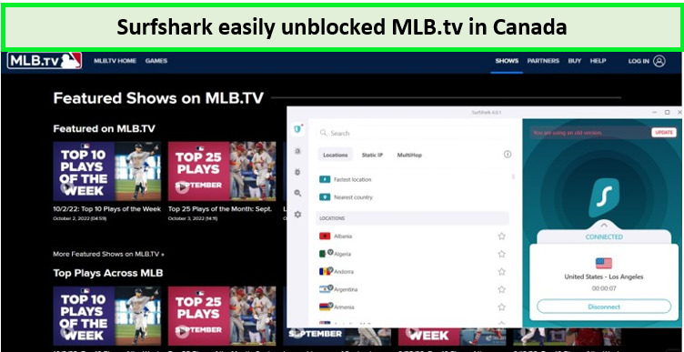 Surfshark-easily-bypass-MLB.tv-in-Canada