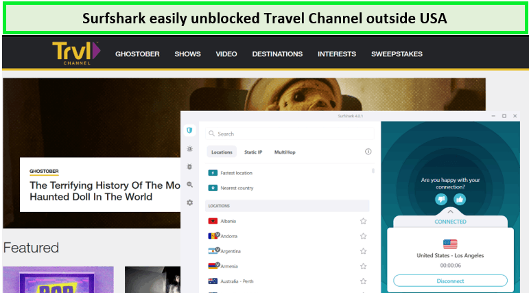 Screenshot-of-Travel-channel-unblocked-with-surfshark-outside-US