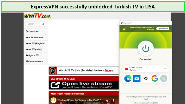A-screenshot-of-expressVPN-successfully-unblocking-Turkish-TV-in-South Korea