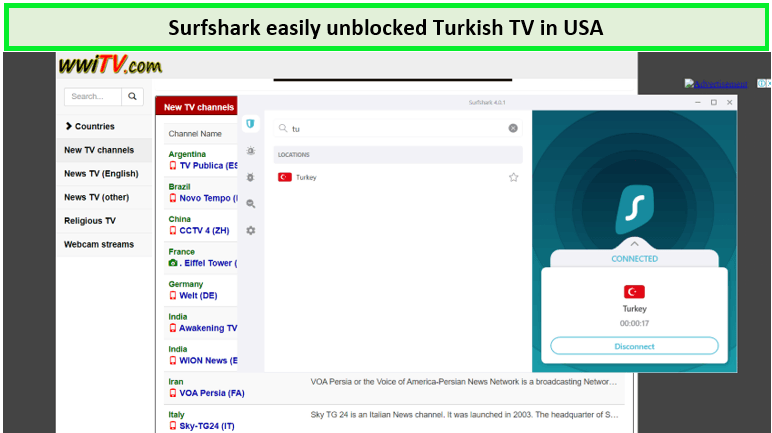 A-screenshot-of-surfsharkVPN-successfully-unblocking-Turkish-TV-in-USA