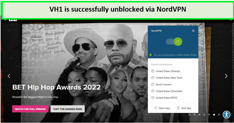 VH1-is-successfully-unblocked-via-NordVPN
