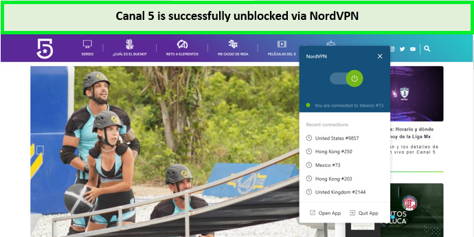 mexican-canal5-is-unblocked-via-NordVPN-in-US