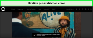 ovation-geo-restriction-error-in-Spain