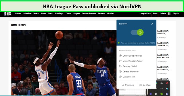 nba-unblocked-with-NordVPN-in-Germany