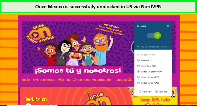 once-mexico-unblocked-via-NordVPN-in-Spain